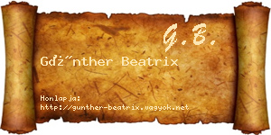 Günther Beatrix névjegykártya